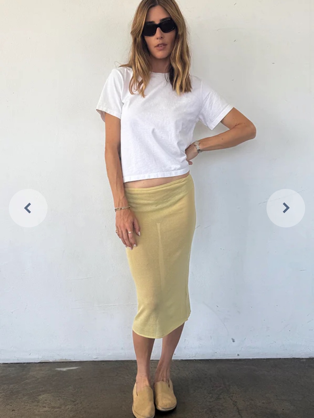 Ciao Lucia Faye Soft Pistachio Sheer Midi Knit Skirt - sold out online
